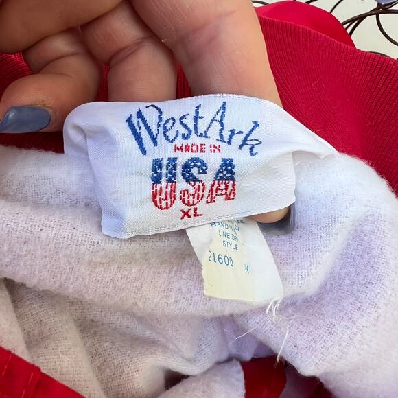 Vintage West Ark red satin western bomber jacket XL - Picture 5 of 6